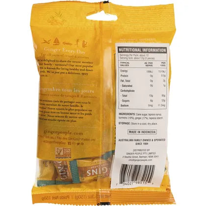 The Ginger People- Gin Gins Ginger Candy Chewy Spicy Turmeric-12x150g