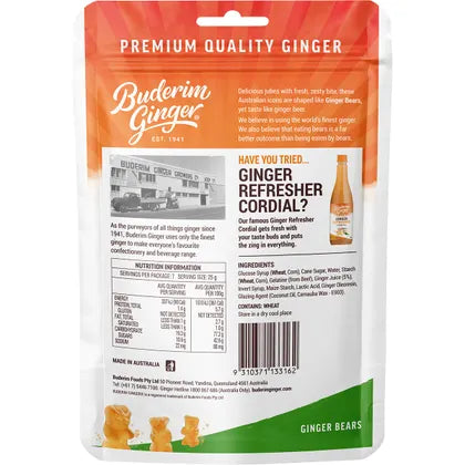 Buderim Ginger- Ginger Bears Travel Friendly-175g
