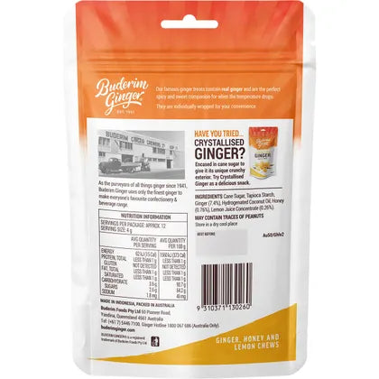 Buderim Ginger- Ginger Honey & Lemon Chews-50g