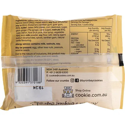 Byron Bay Cookies- Gluten Free Cookies Sticky Date & Ginger-12x60g