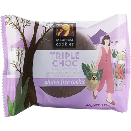 Byron Bay Cookies- Gluten Free Cookies Triple Choc Fudge-12x60g