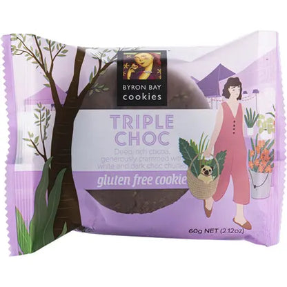 Byron Bay Cookies- Gluten Free Cookies Triple Choc Fudge-12x60g