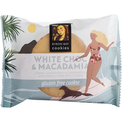 Byron Bay Cookies- Gluten Free Cookies White Choc Macadamia-12x60g