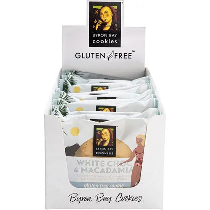 Byron Bay Cookies- Gluten Free Cookies White Choc Macadamia-12x60g