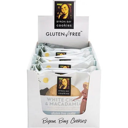 Byron Bay Cookies- Gluten Free Cookies White Choc Macadamia-12x60g