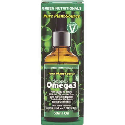 Green Nutritionals- Green Omega3 Vegan Drops 300mg DHA+150mg EPA-50ml