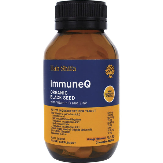 Hab Shifa- ImmuneQ Organic Black Seed Tablets-120 Tabs