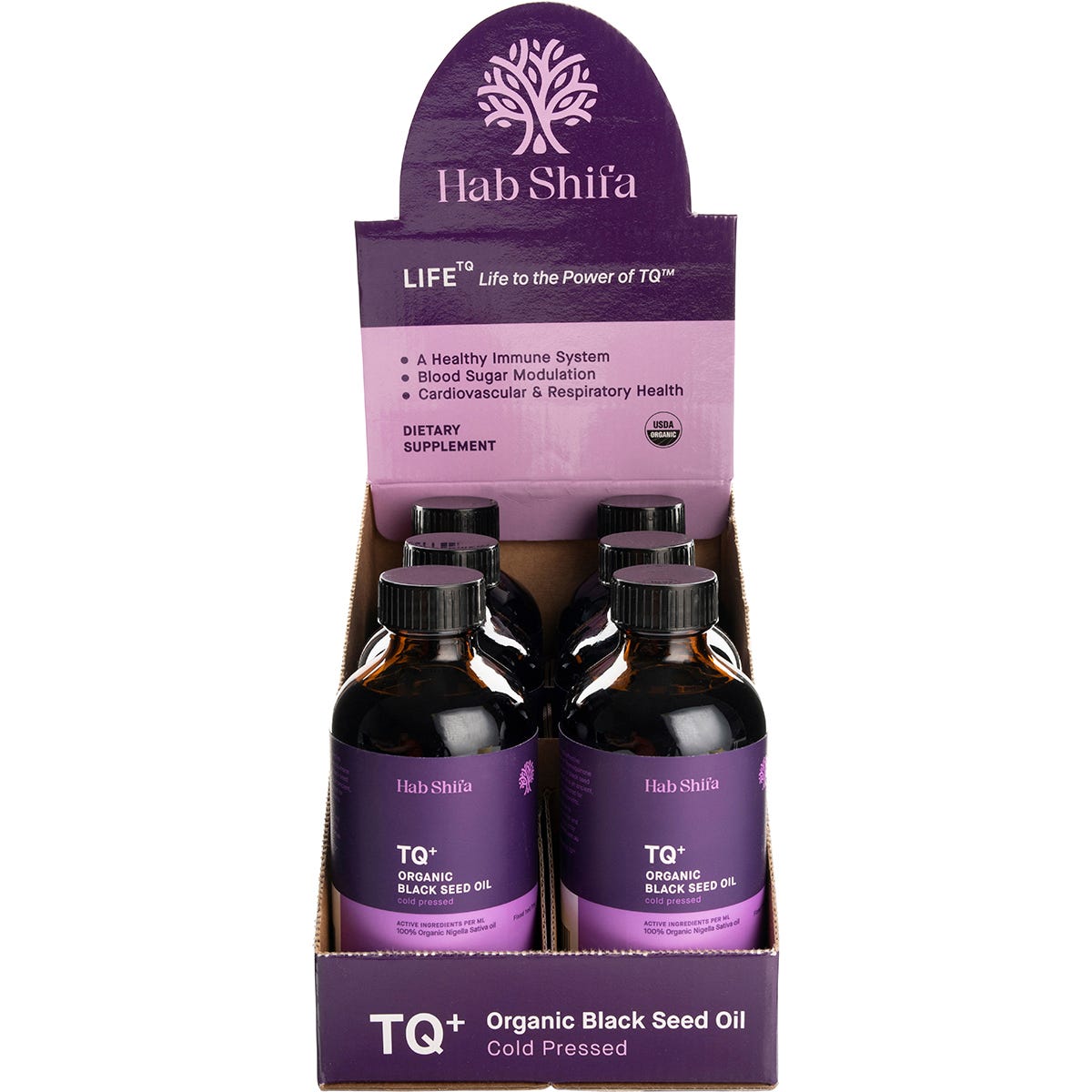 Hab Shifa- TQ+ Organic Black Seed Oil Counter Display-6x250ml