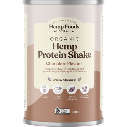 Hemp Foods Australia- Organic Hemp Protein Shake Chocolate-420g