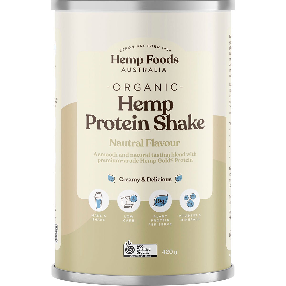 Hemp Foods Australia- Organic Hemp Protein Shake Natural-420g