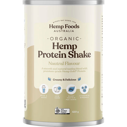 Hemp Foods Australia- Organic Hemp Protein Shake Natural-420g
