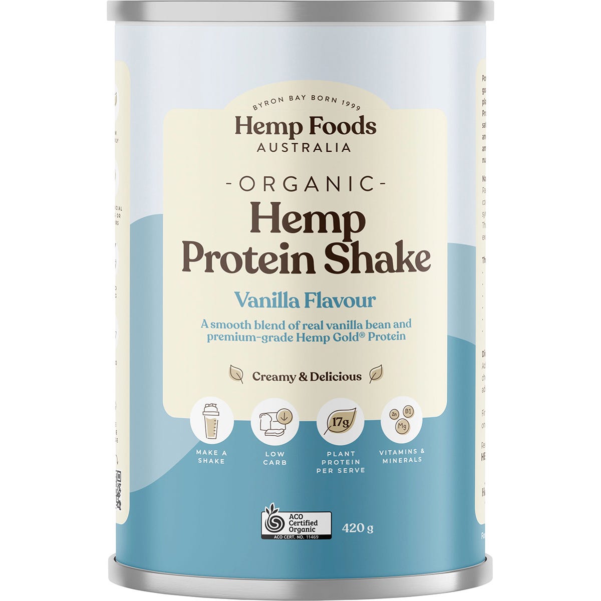 Hemp Foods Australia- Organic Hemp Protein Shake Vanilla-420g