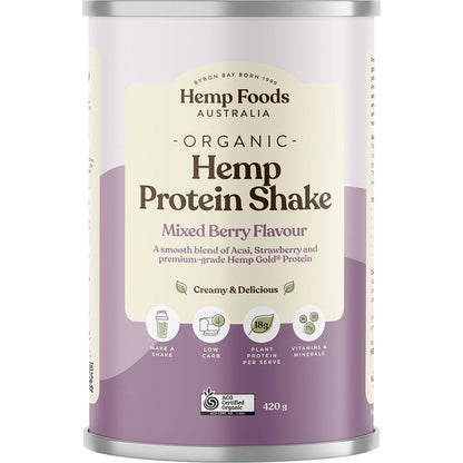 Hemp Foods Australia- Organic Hemp Protein Shake Mixed Berry-420g