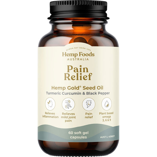 Hemp Foods Australia- Pain Relief with Hemp Gold Seed Oil-60 Caps