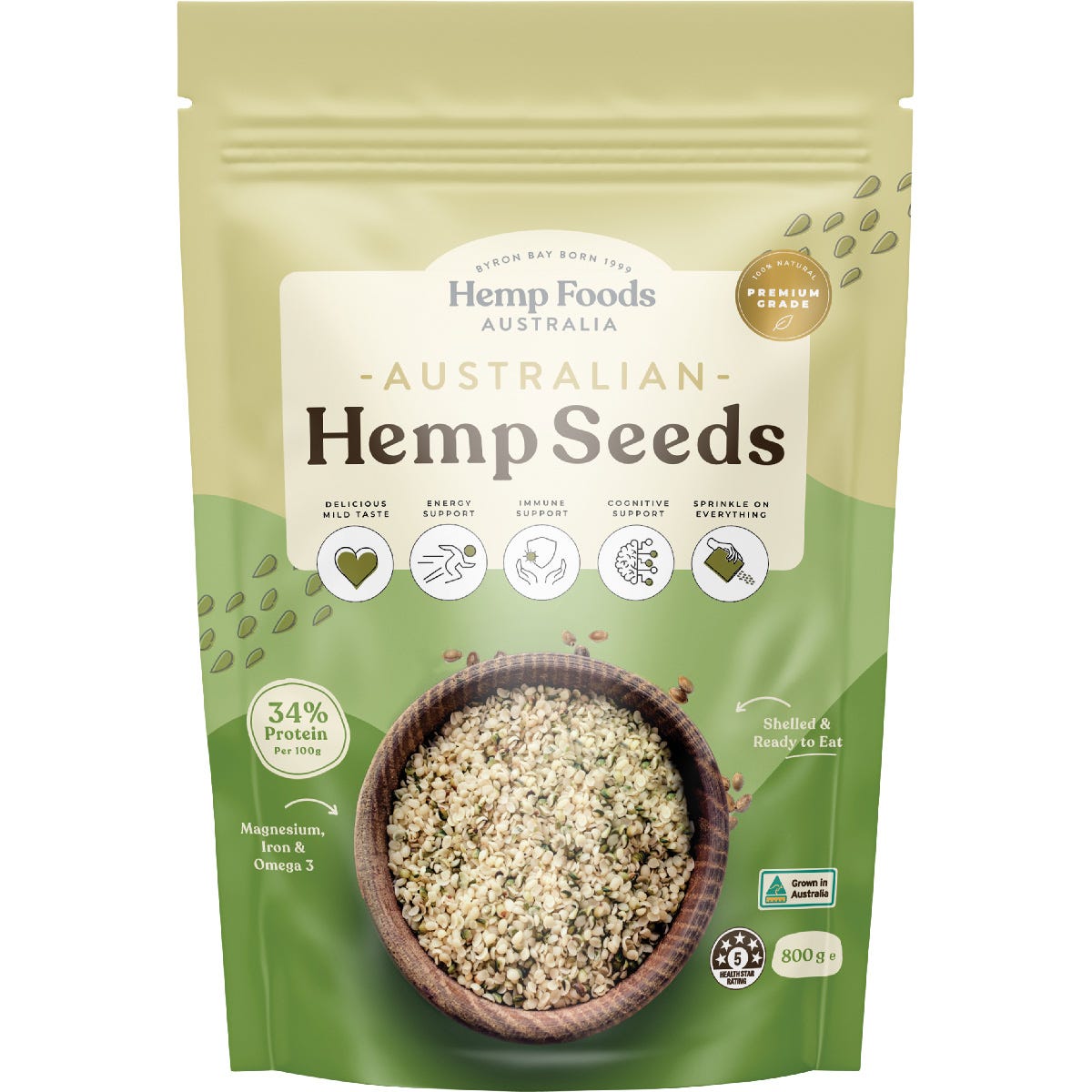 Hemp Foods Australia- Australian Hemp Seeds Hulled-800g