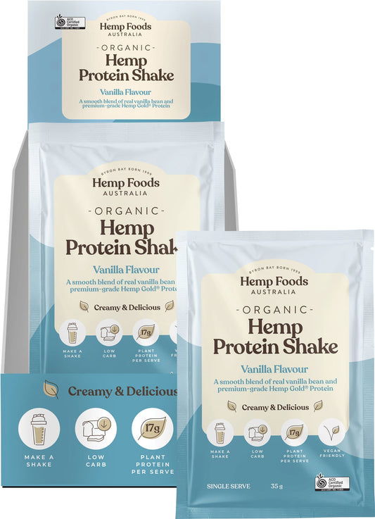 Hemp Foods Australia- Organic Hemp Protein Shake Vanilla-7x35g