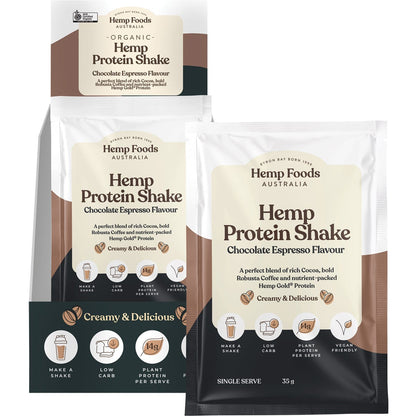 Hemp Foods Australia- Organic Hemp Protein Shake Chocolate Espresso-7x35g