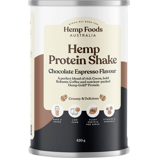 Hemp Foods Australia- Organic Hemp Protein Shake Chocolate Espresso-420g
