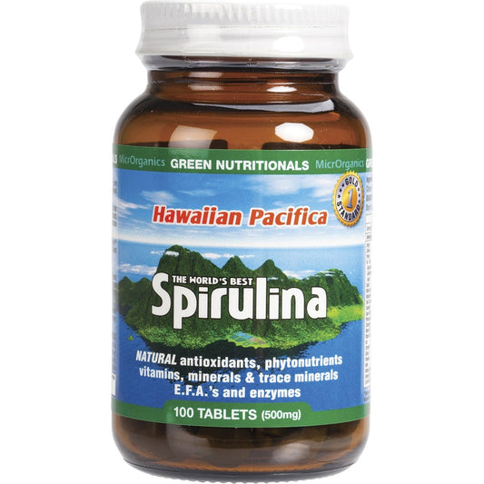 Green Nutritionals- Hawaiian Pacifica Spirulina Tablets 500mg-100 Tabs