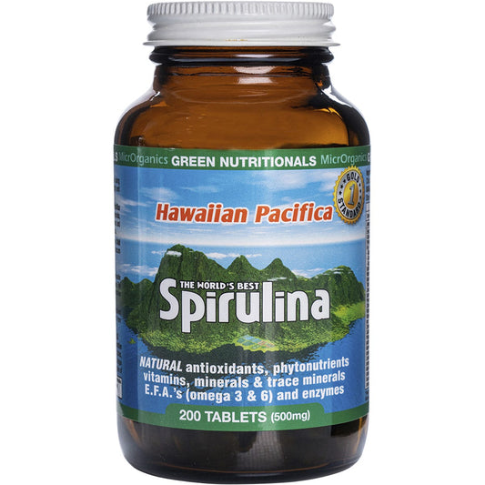Green Nutritionals- Hawaiian Pacifica Spirulina Tablets 500mg-200 Tabs