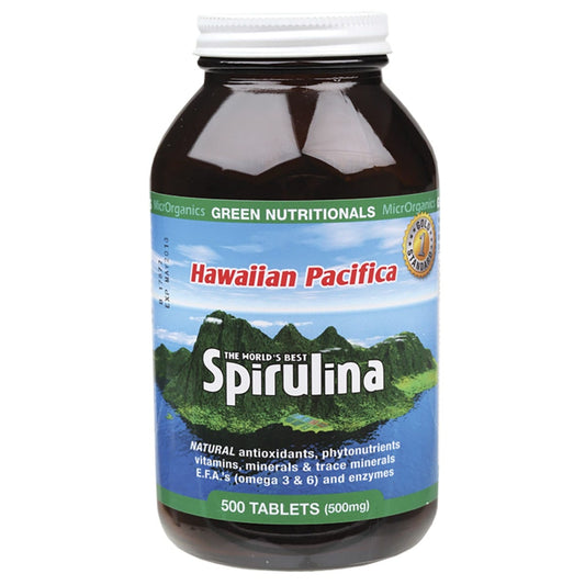 Green Nutritionals- Hawaiian Pacifica Spirulina Tablets 500mg-500 Tabs