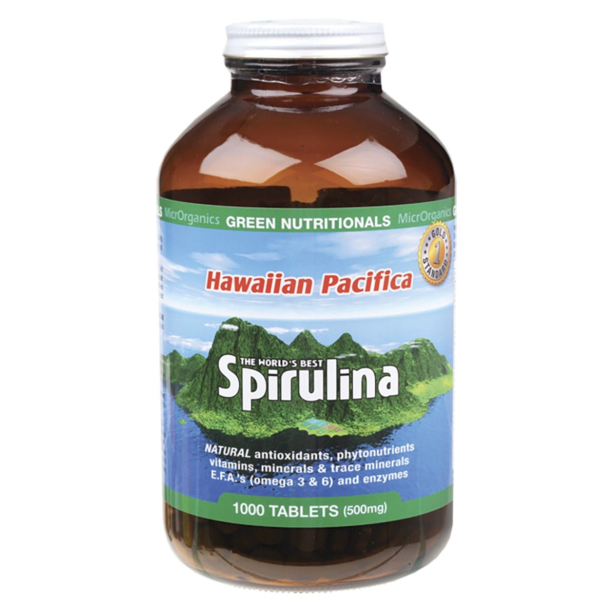 Green Nutritionals- Hawaiian Pacifica Spirulina Tablets 500mg-1000 Tabs