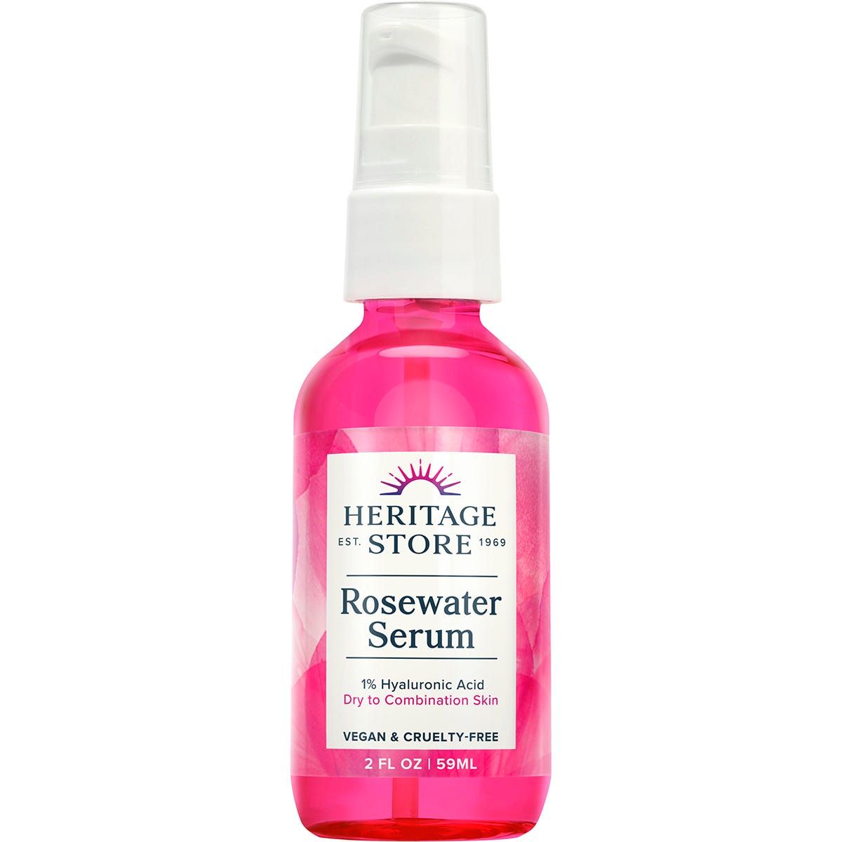 Heritage Store- Rosewater Serum 1% Hyaluronic Dry to Combination Skin-59ml