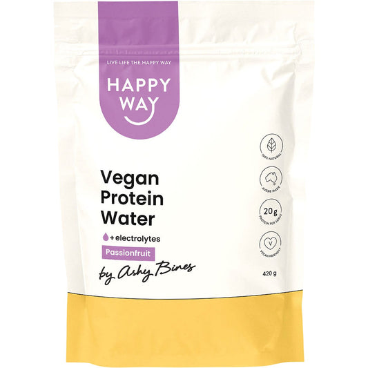 Happy Way- Ashy Bines Vegan Protein Water Passionfruit-420g