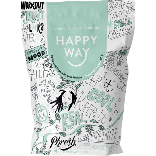 Happy Way- Hemp Protein Powder Cacao Mint-6x60g