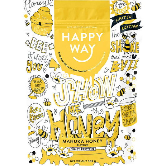 Happy Way- Whey Protein Powder Manuka Honey-500g