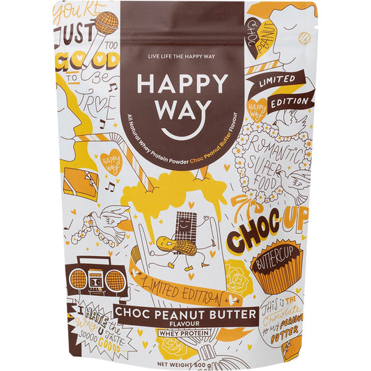Happy Way- Whey Protein Powder Choc Peanut Butter-500g