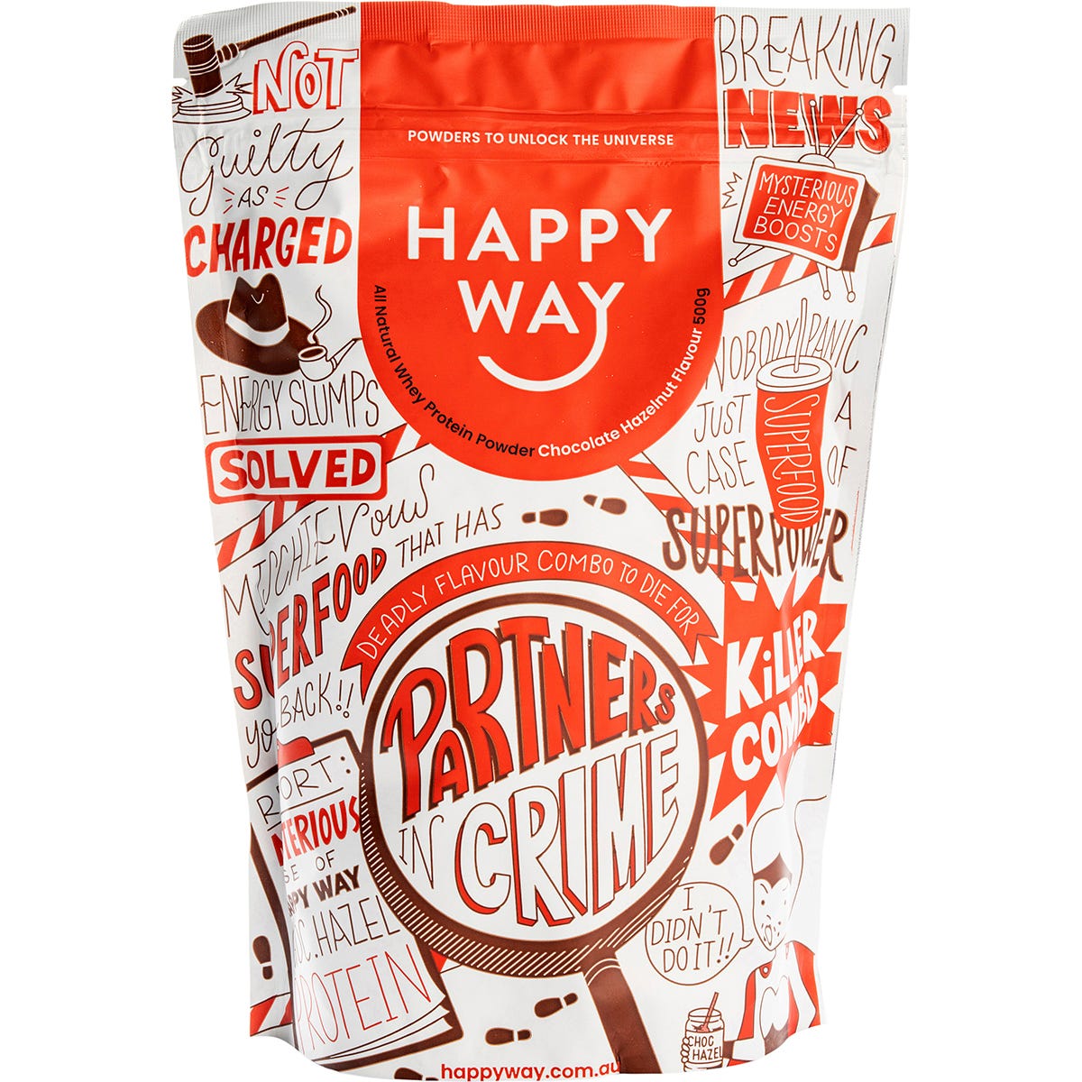 Happy Way- Whey Protein Powder Chocolate Hazelnut-500g