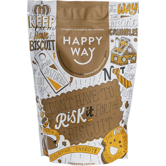 Happy Way- Whey Protein Powder Caramel Biscuit-500g