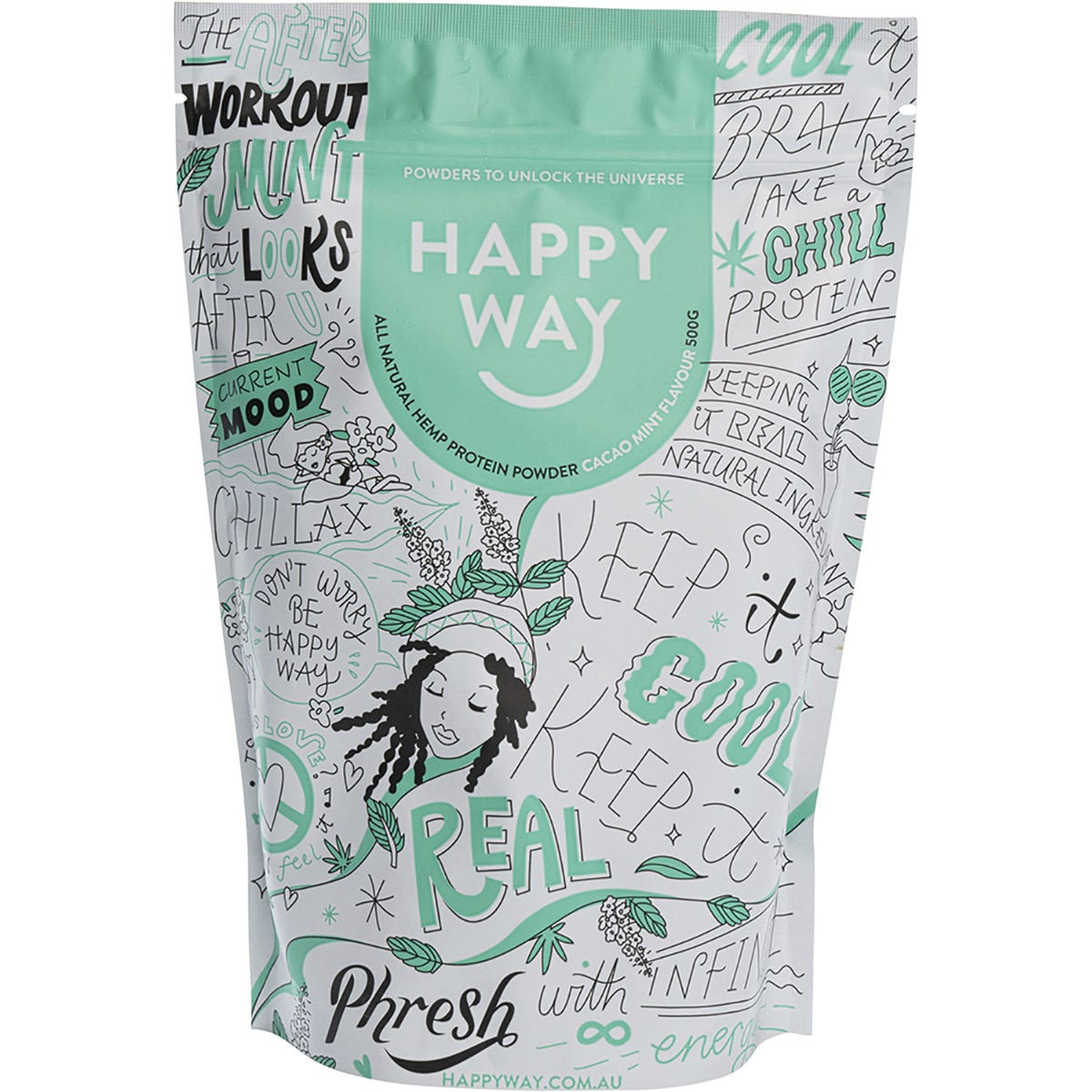 Happy Way- Hemp Protein Powder Cacao Mint-500g