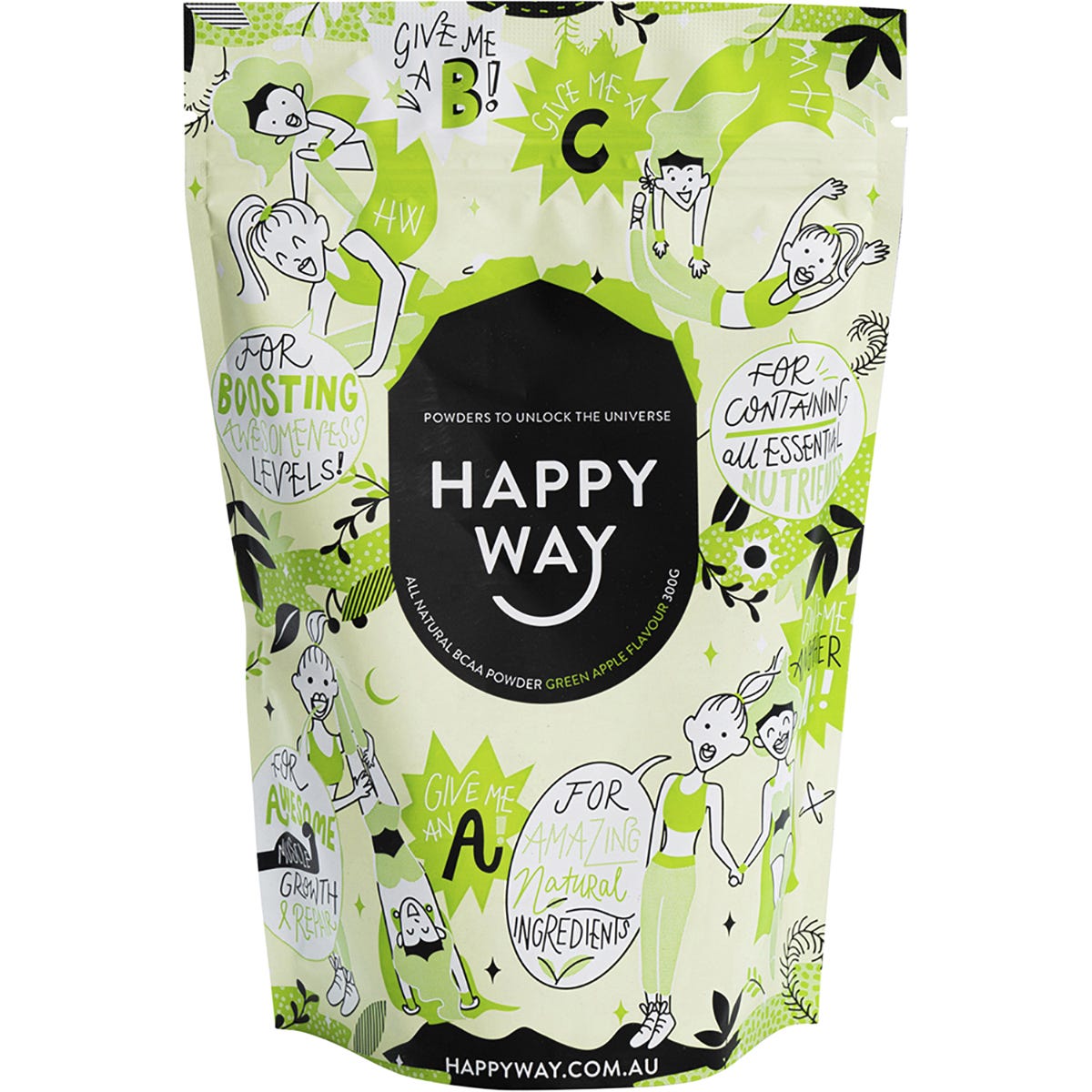 Happy Way- BCAA Powder Green Apple-300g