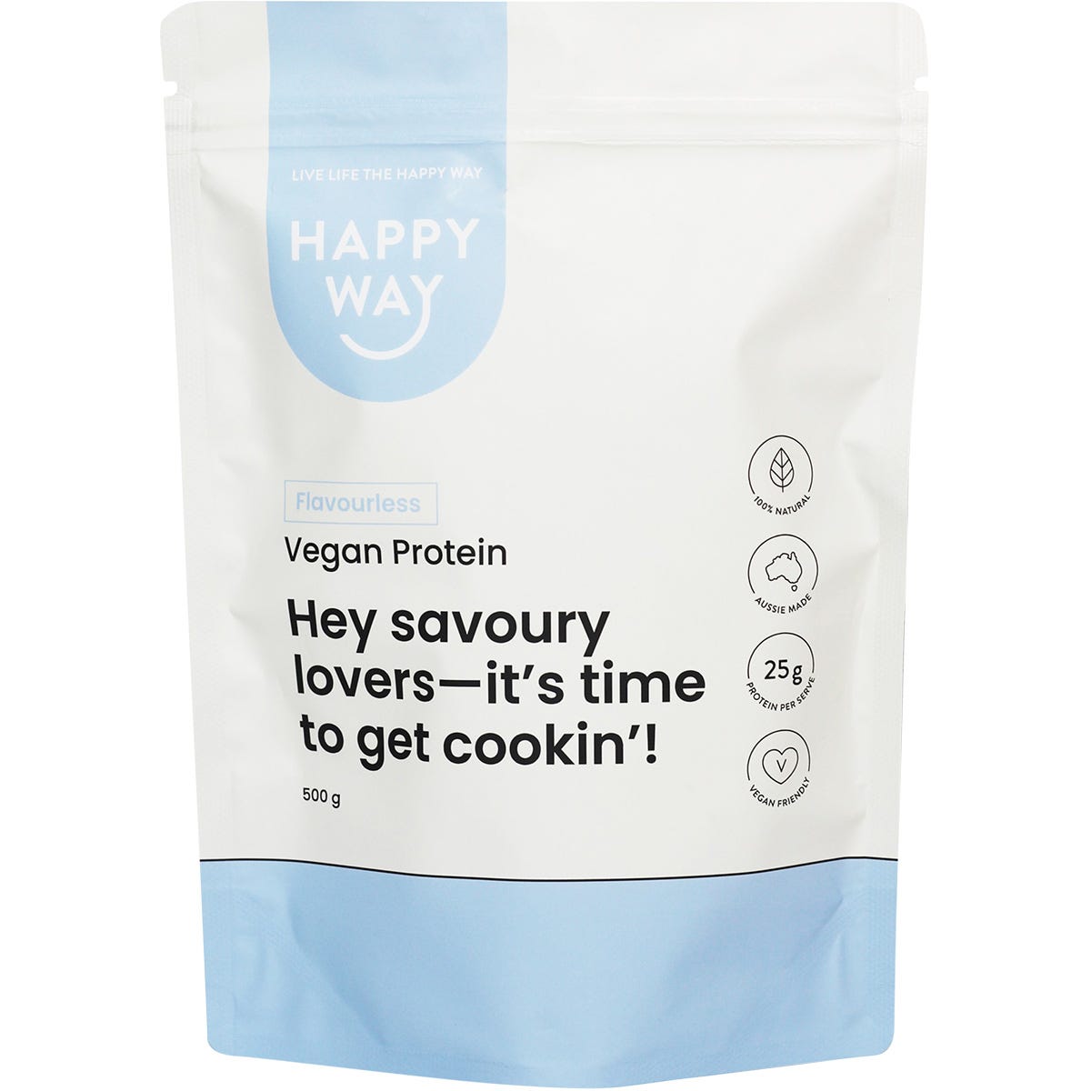 Happy Way- Vegan Protein Powder Flavourless-500g