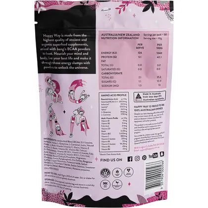 Happy Way- BCAA Powder Raspberry-300g