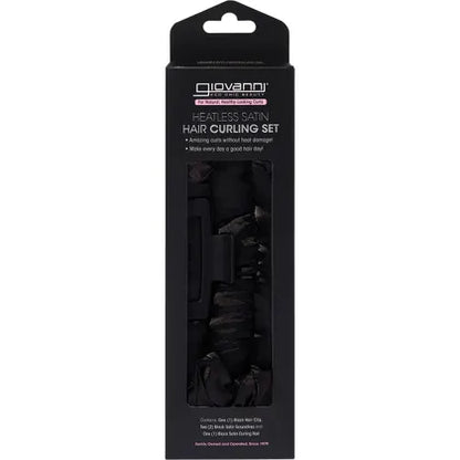 Giovanni- Heatless Satin Hair Curling Set Black