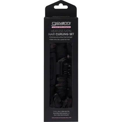 Giovanni- Heatless Satin Hair Curling Set Black
