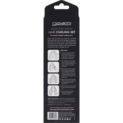 Giovanni- Heatless Satin Hair Curling Set Black