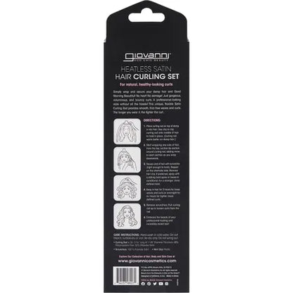Giovanni- Heatless Satin Hair Curling Set Black