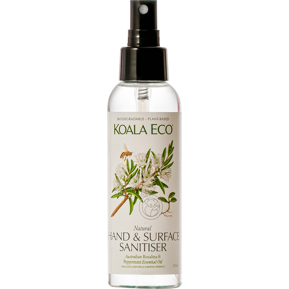 Koala Eco- Natural Hand & Surface Sanitiser Rosalina & Peppermint-125ml