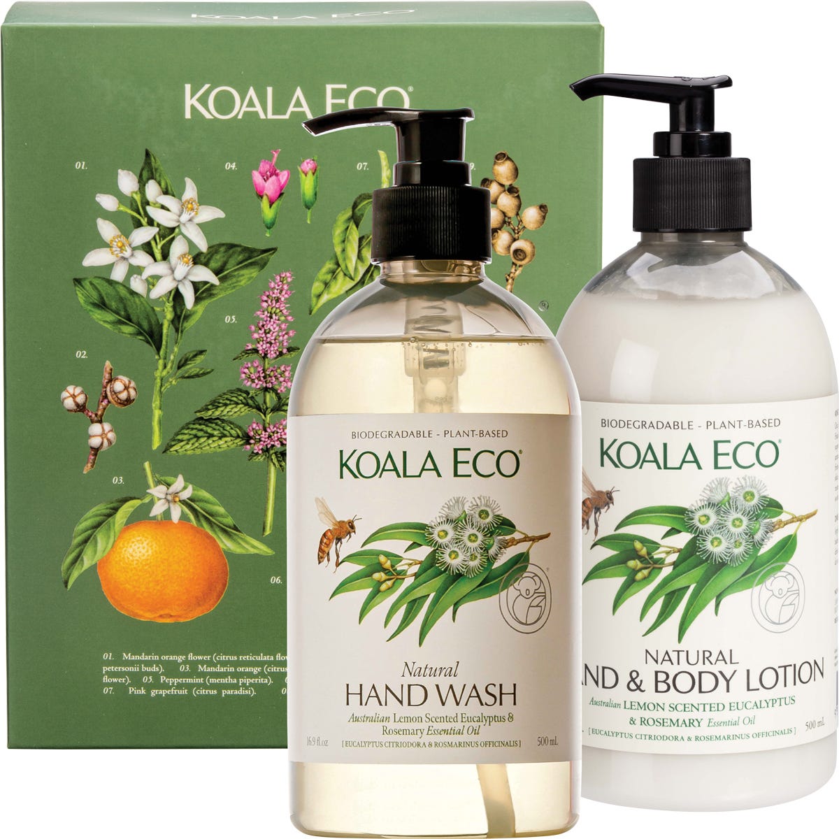 Koala Eco- Gift Pack Hand Care Lemon Scented Eucalyptus & Rosemary-2pk