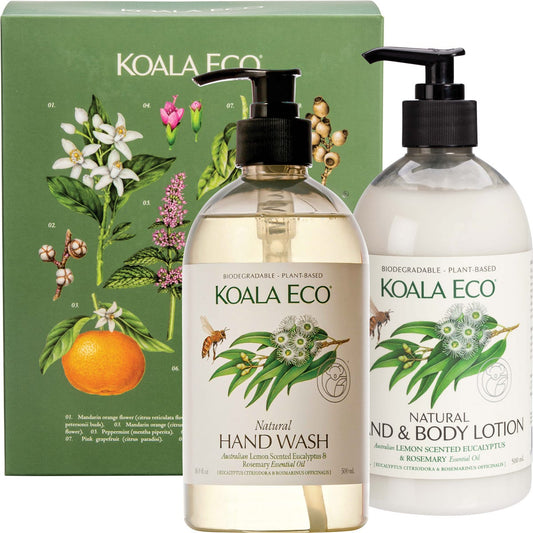 Koala Eco- Gift Pack Hand Care Lemon Scented Eucalyptus & Rosemary-2pk
