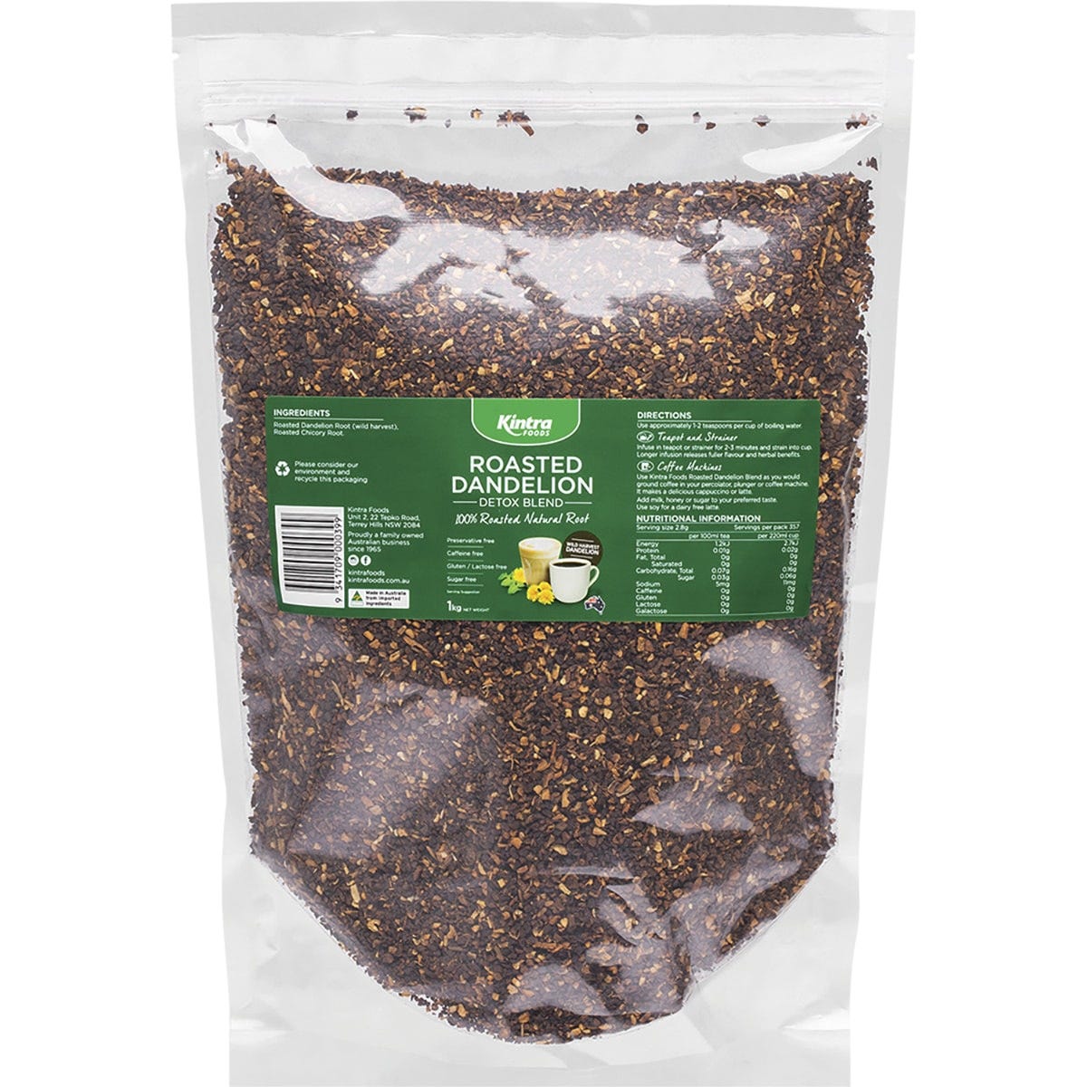 Kintra Foods- Roasted Dandelion Blend Granular-1kg