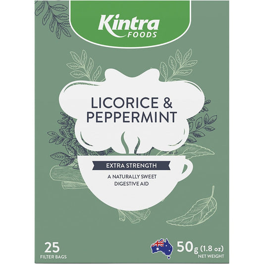 Kintra Foods- Herbal Tea Bags Licorice & Peppermint Tea-25pk