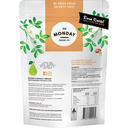 The Monday Food Co.- Keto Gourmet Granola Crunchy Peanut Butter-800g