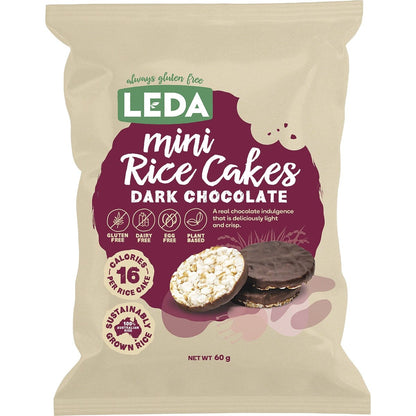 Leda- Mini Rice Cakes Dark Chocolate-6x60g