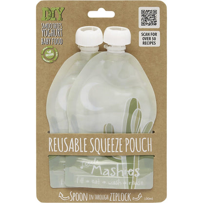 Little Mashies- Reusable Squeeze Pouch Cactus-2x130ml