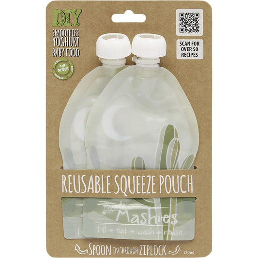 Little Mashies- Reusable Squeeze Pouch Cactus-2x130ml